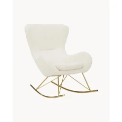 Sedia A Dondolo In Teddy Con Gambe In Metallo Wing