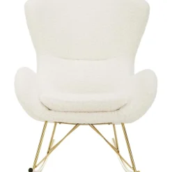 Sedia A Dondolo In Teddy Con Gambe In Metallo Wing