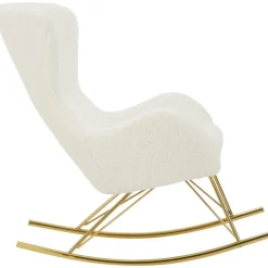 Sedia A Dondolo In Teddy Con Gambe In Metallo Wing