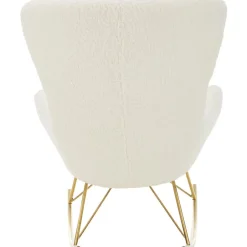 Sedia A Dondolo In Teddy Con Gambe In Metallo Wing