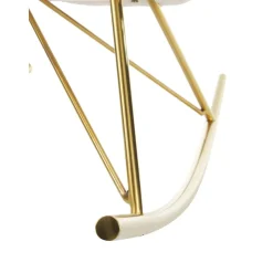 Sedia A Dondolo In Teddy Con Gambe In Metallo Wing