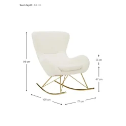 Sedia A Dondolo In Teddy Con Gambe In Metallo Wing