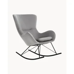 Sedia A Dondolo In Velluto Con Gambe In Metallo Wing