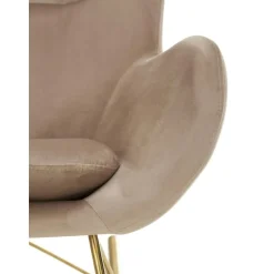Sedia A Dondolo In Velluto Con Gambe In Metallo Wing