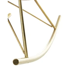 Sedia A Dondolo In Velluto Con Gambe In Metallo Wing