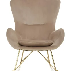 Sedia A Dondolo In Velluto Con Gambe In Metallo Wing