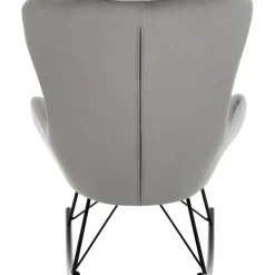 Sedia A Dondolo In Velluto Con Gambe In Metallo Wing