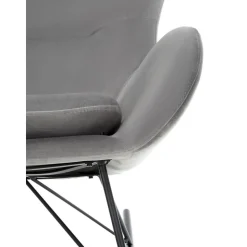 Sedia A Dondolo In Velluto Con Gambe In Metallo Wing