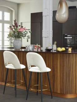 Sedia Bar In Velluto Rachel