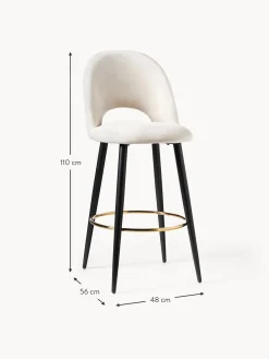 Sedia Bar In Velluto Rachel