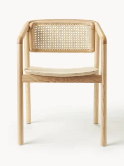 Sedia Con Braccioli Con Finitura Naturale E Intreccio Viennese Gali