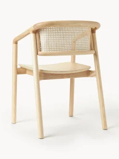 Sedia Con Braccioli Con Finitura Naturale E Intreccio Viennese Gali