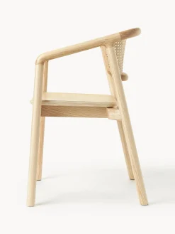 Sedia Con Braccioli Con Finitura Naturale E Intreccio Viennese Gali