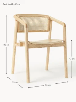 Sedia Con Braccioli Con Finitura Naturale E Intreccio Viennese Gali