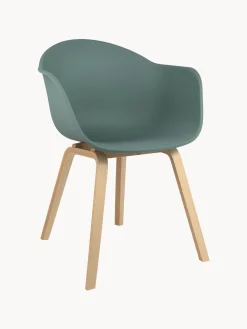 Sedia Con Braccioli E Gambe In Legno Claire