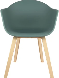 Sedia Con Braccioli E Gambe In Legno Claire