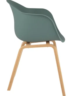 Sedia Con Braccioli E Gambe In Legno Claire