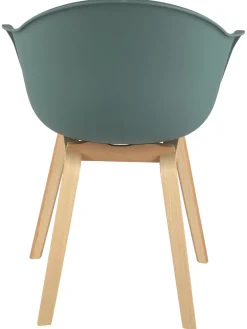 Sedia Con Braccioli E Gambe In Legno Claire