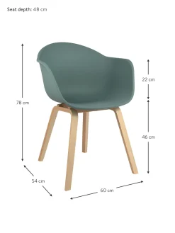 Sedia Con Braccioli E Gambe In Legno Claire