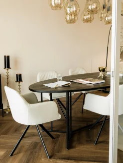 Sedia Con Braccioli Girevole Imbottita Lola