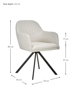 Sedia Con Braccioli Girevole Imbottita Lola