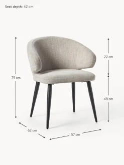 Sedia Con Braccioli In Boucle Celia