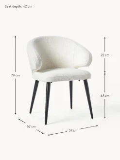 Sedia Con Braccioli In Boucle Celia