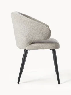 Sedia Con Braccioli In Boucle Celia