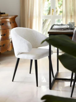 Sedia Con Braccioli In Boucle Celia