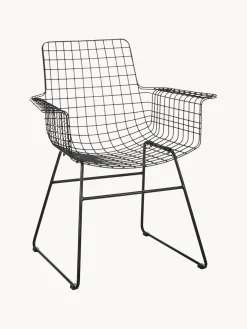 Sedia Con Braccioli In Metallo Wire