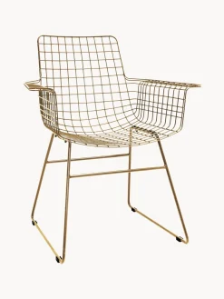 Sedia Con Braccioli In Metallo Wire