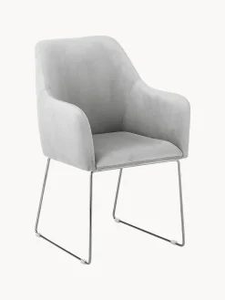 Sedia Con Braccioli In Velluto Isla