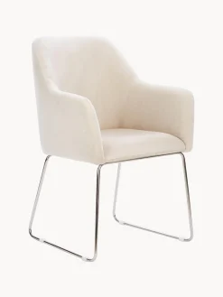 Sedia Con Braccioli In Velluto Isla