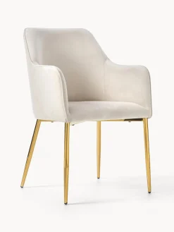 Sedia Con Braccioli In Velluto Ava