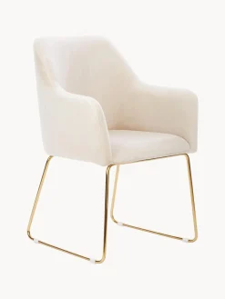 Sedia Con Braccioli In Velluto Isla