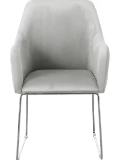 Sedia Con Braccioli In Velluto Isla