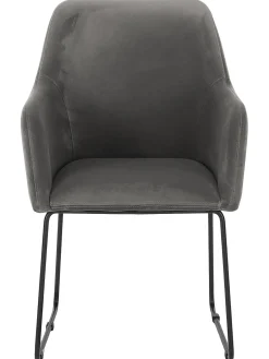 Sedia Con Braccioli In Velluto Isla