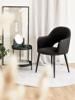 Sedia Con Braccioli In Velluto Rachel