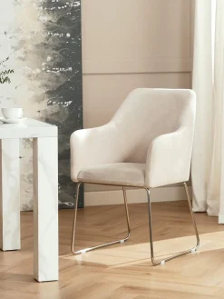 Sedia Con Braccioli In Velluto Isla