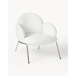 Sedia Da Cocktail In Boucle Con Piedini In Metallo Luan