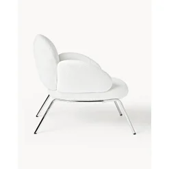 Sedia Da Cocktail In Boucle Con Piedini In Metallo Luan