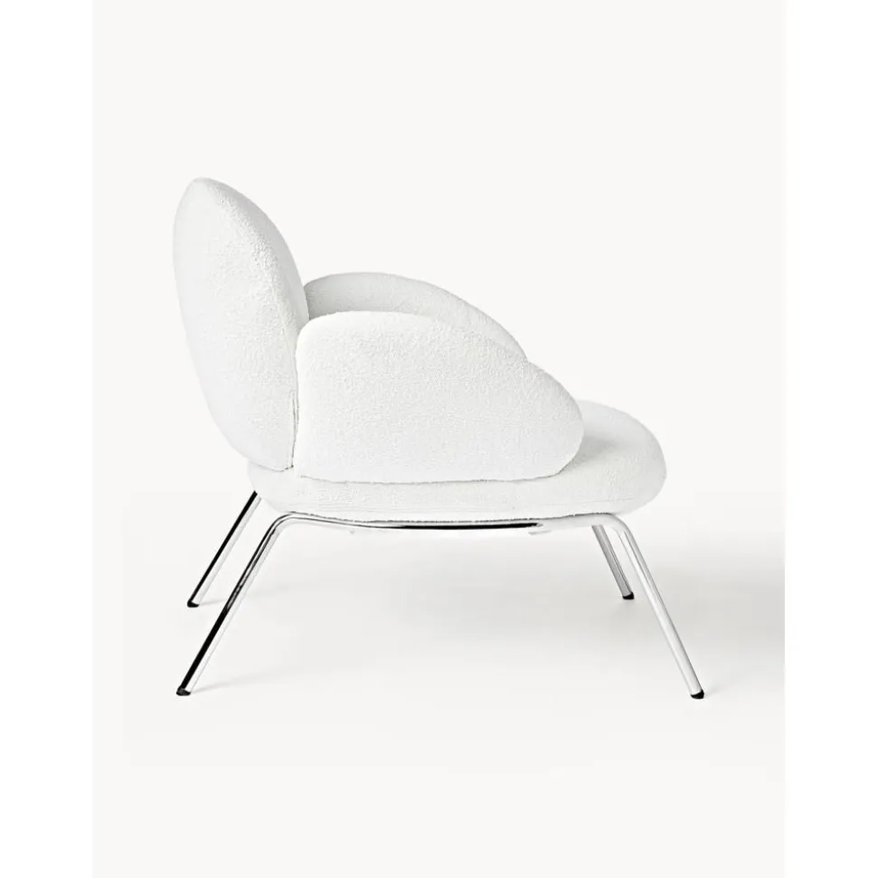 Sedia Da Cocktail In Boucle Con Piedini In Metallo Luan