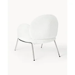 Sedia Da Cocktail In Boucle Con Piedini In Metallo Luan