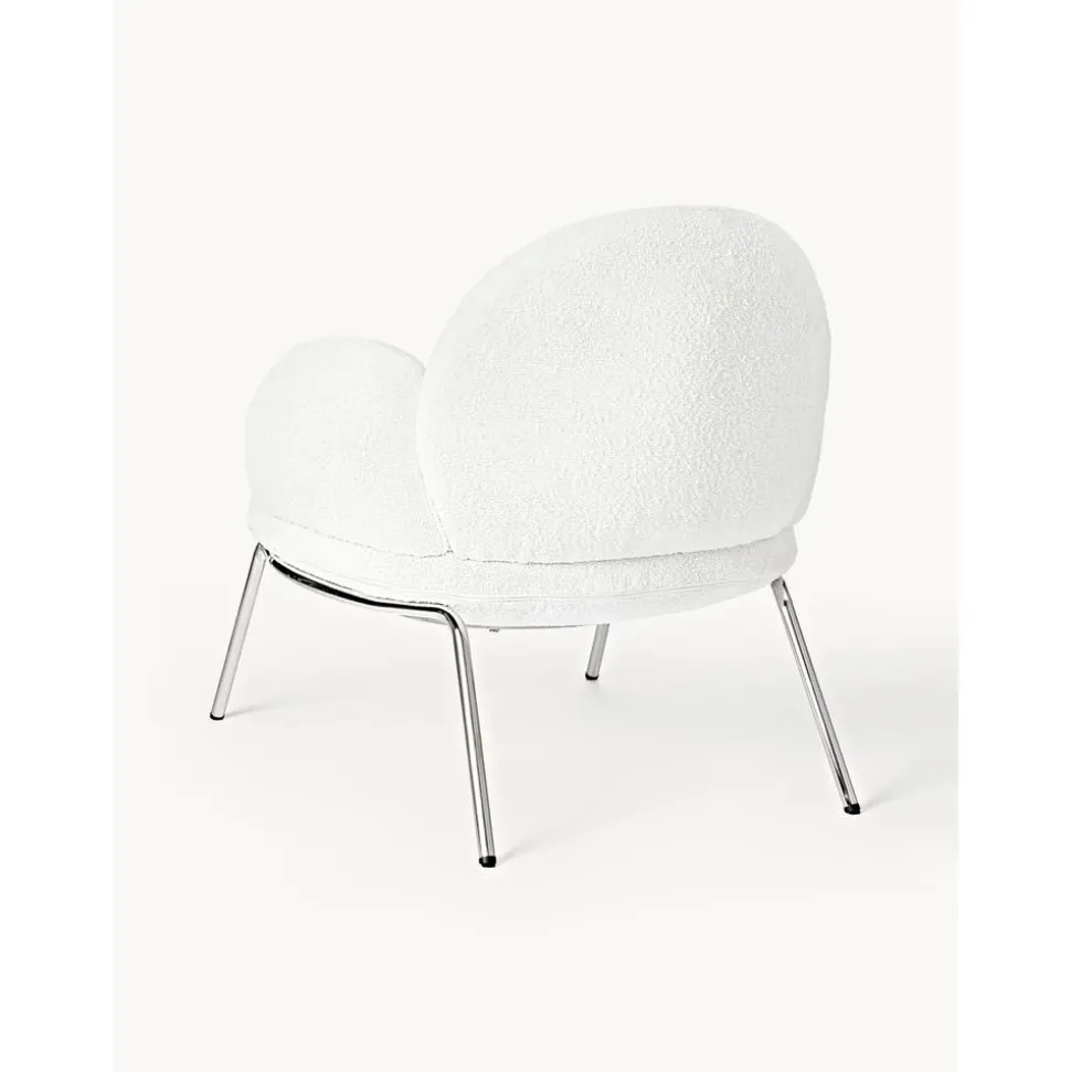 Sedia Da Cocktail In Boucle Con Piedini In Metallo Luan