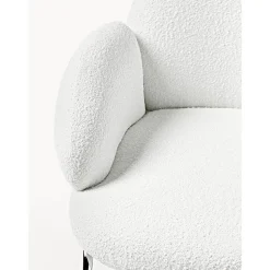 Sedia Da Cocktail In Boucle Con Piedini In Metallo Luan