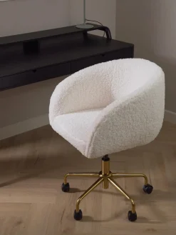 Sedia Da Scrivania In Teddy Emmie, Regolabile In Altezza