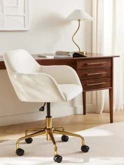 Sedia Da Scrivania In Velluto Lucie