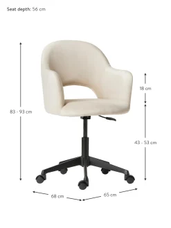 Sedia Da Scrivania In Velluto Rachel, Regolabile In Altezza