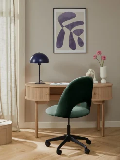 Sedia Da Scrivania In Velluto Rachel, Regolabile In Altezza