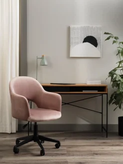 Sedia Da Scrivania In Velluto Rachel, Regolabile In Altezza